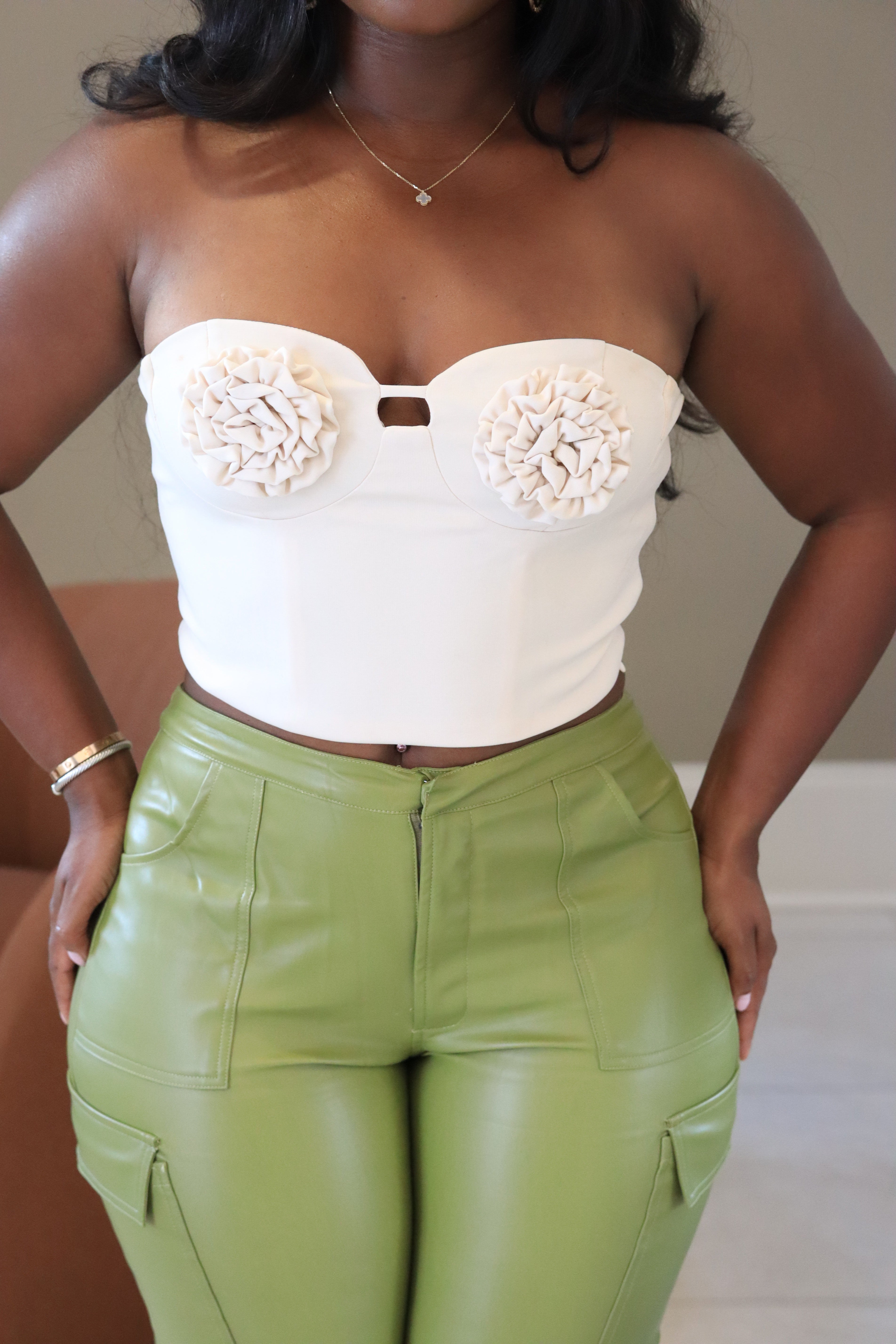 トップス herpraha circular bustier Bustier - Linen - Stripe – Behida Dolić Millinery