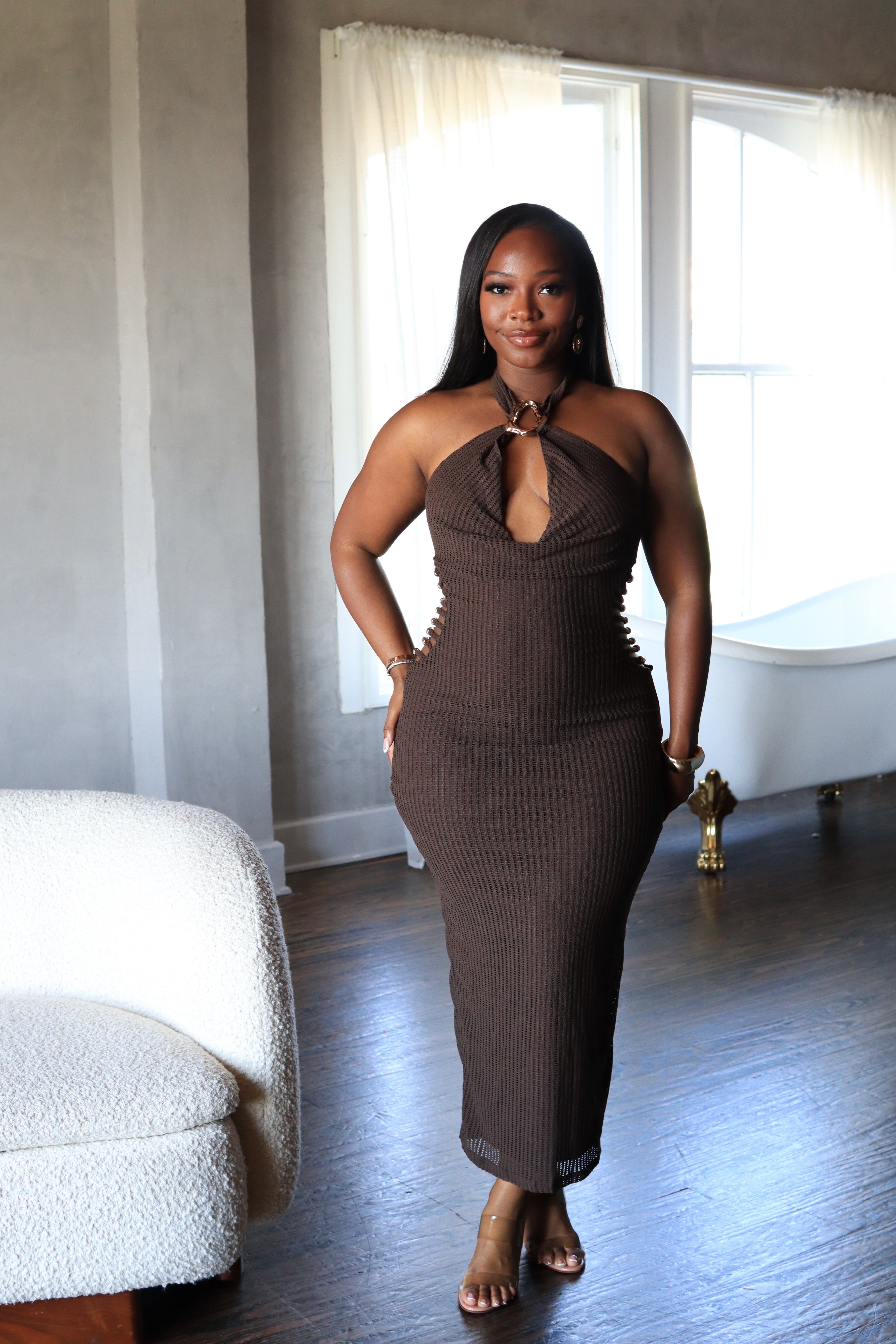 Gold Standard – Halter Midi Dress