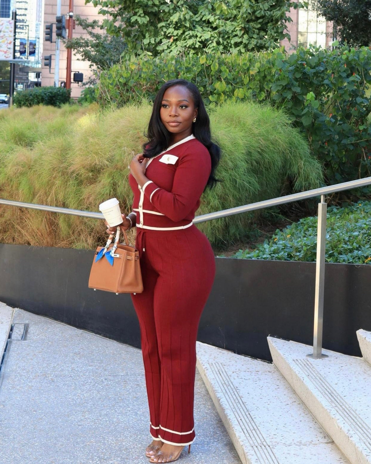 Leisure Class Knit Top & Wide Leg Pants Set