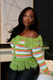 Girly Pop – Off Shoulder Textured Knit