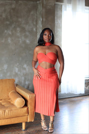 Athena Set – Ribbed Midi Skirt Set