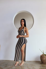 Portofino Dress – Striped Crochet Maxi