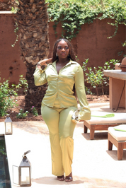 Lina Set – Satin Button-Up Two-Piece