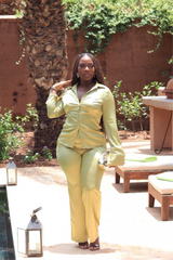 Lina Set – Satin Button-Up Two-Piece