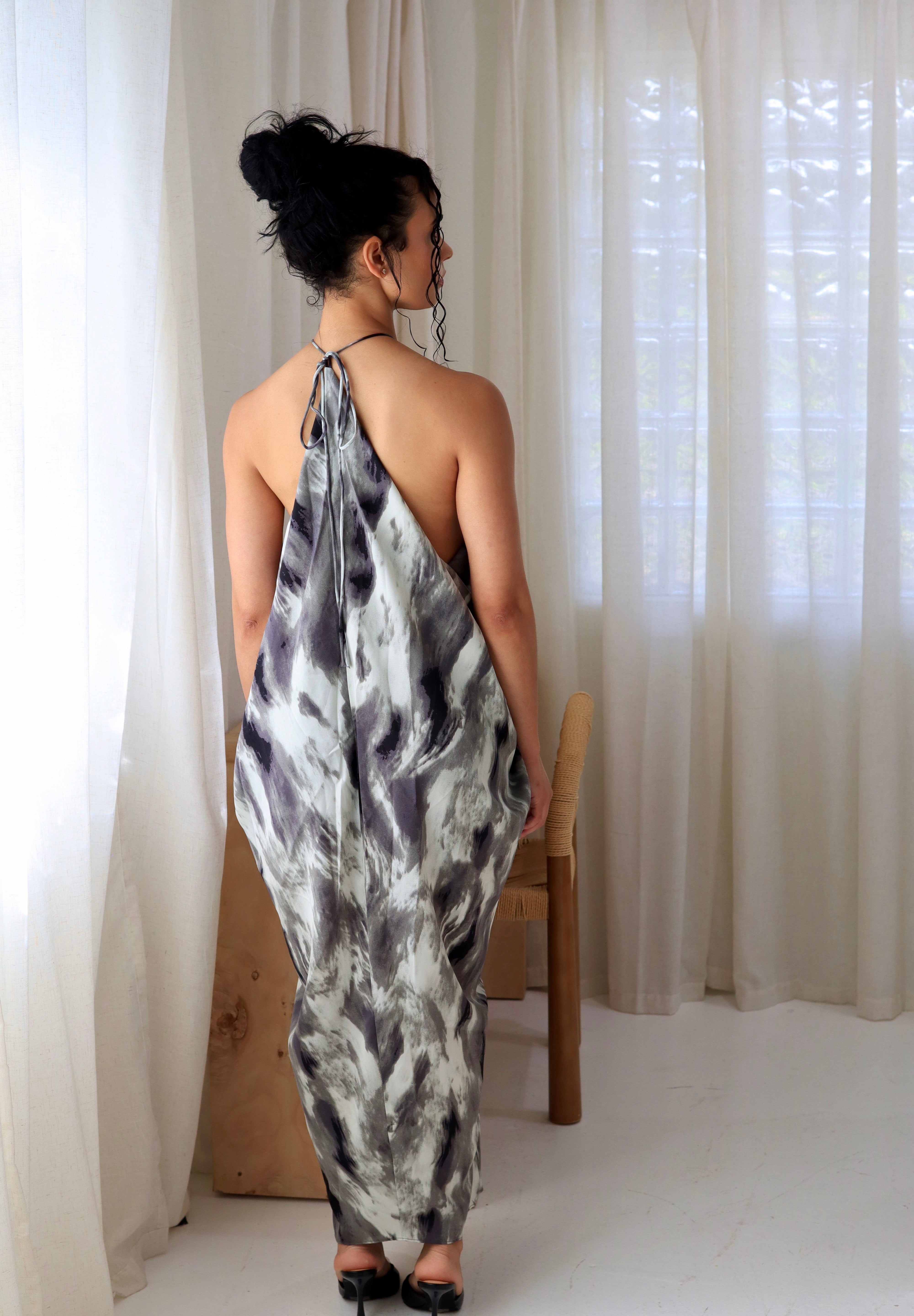 Smoke Signal – Tie Dye Halter Midi Dress