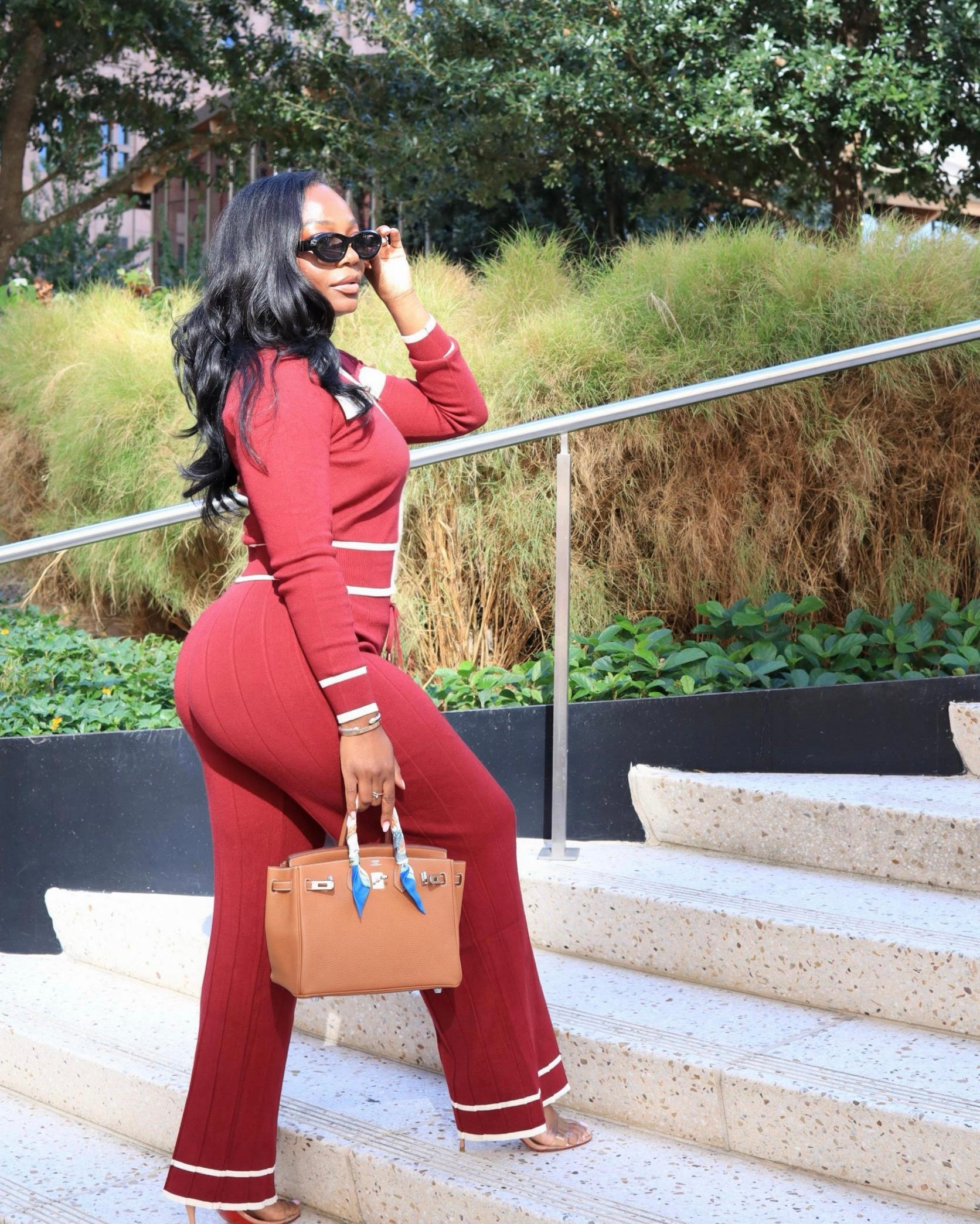Leisure Class Knit Top & Wide Leg Pants Set