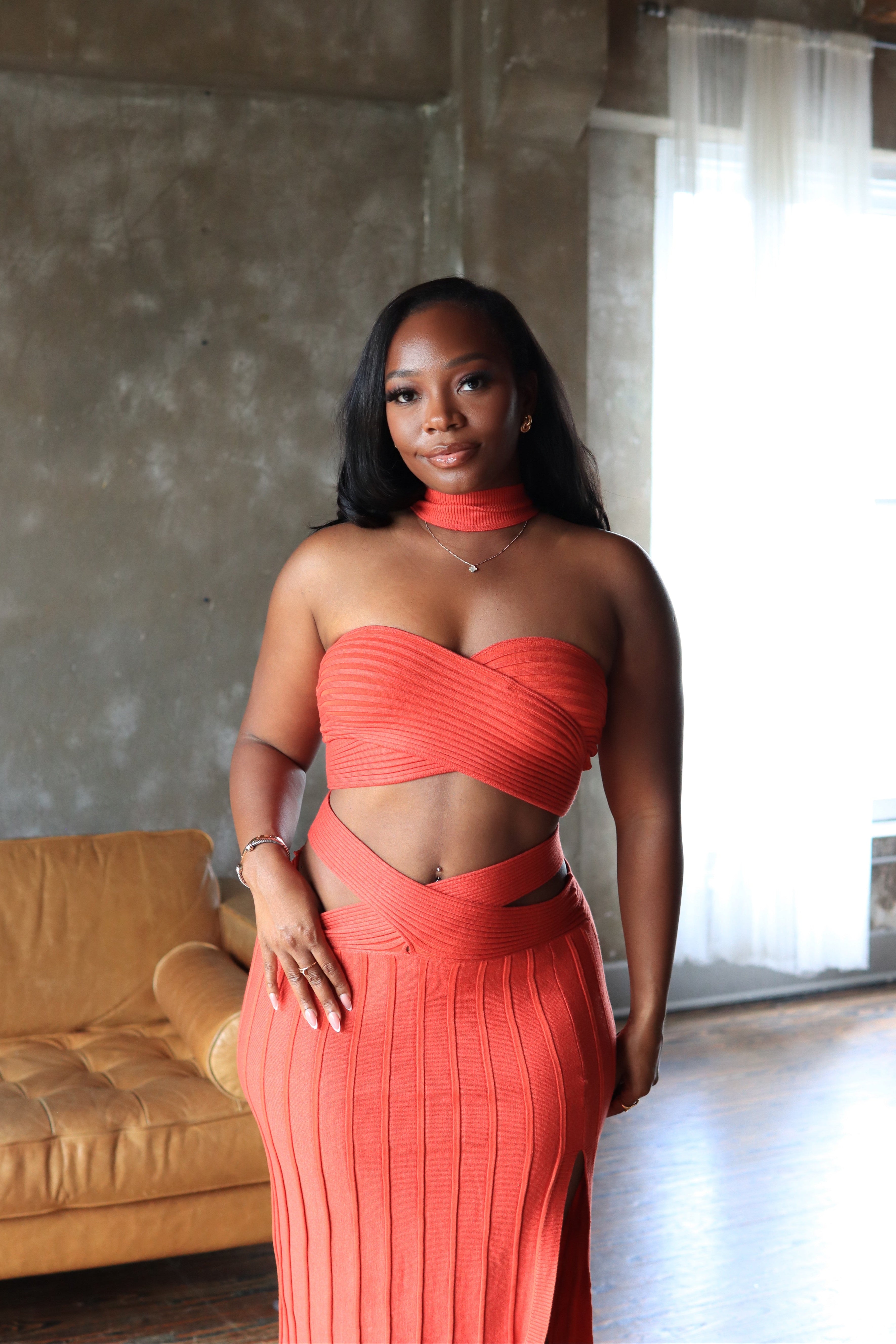 Athena Set – Ribbed Midi Skirt Set