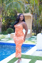 Capri Nights – Mesh Tie Maxi Dress