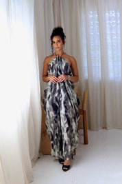 Smoke Signal – Tie Dye Halter Midi Dress
