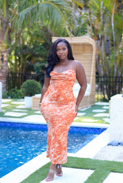 Capri Nights – Mesh Tie Maxi Dress