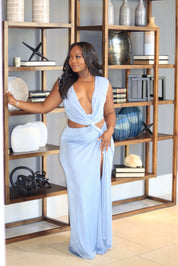 Ocean Breeze – High-Slit Maxi Dress