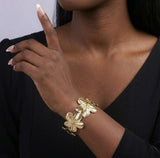 Soleil Cuff – Gold Flower Bracelet