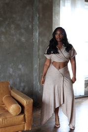 Oasis Set – Knit Wrap Skirt Set