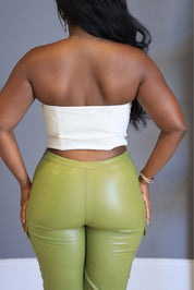 Verde Edge – Faux Leather Cargo Pants