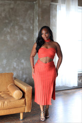 Athena Set – Ribbed Midi Skirt Set