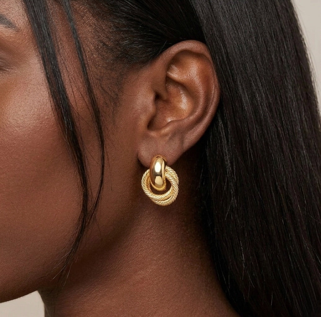 Interlude – Gold Knot Drop Earrings