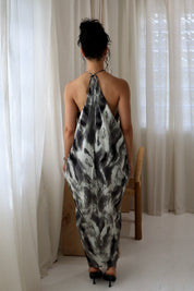 Smoke Signal – Tie Dye Halter Midi Dress