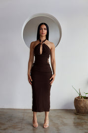 Gold Standard – Halter Midi Dress