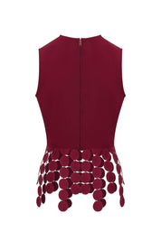 Merlot Chic – Textured Statement Top