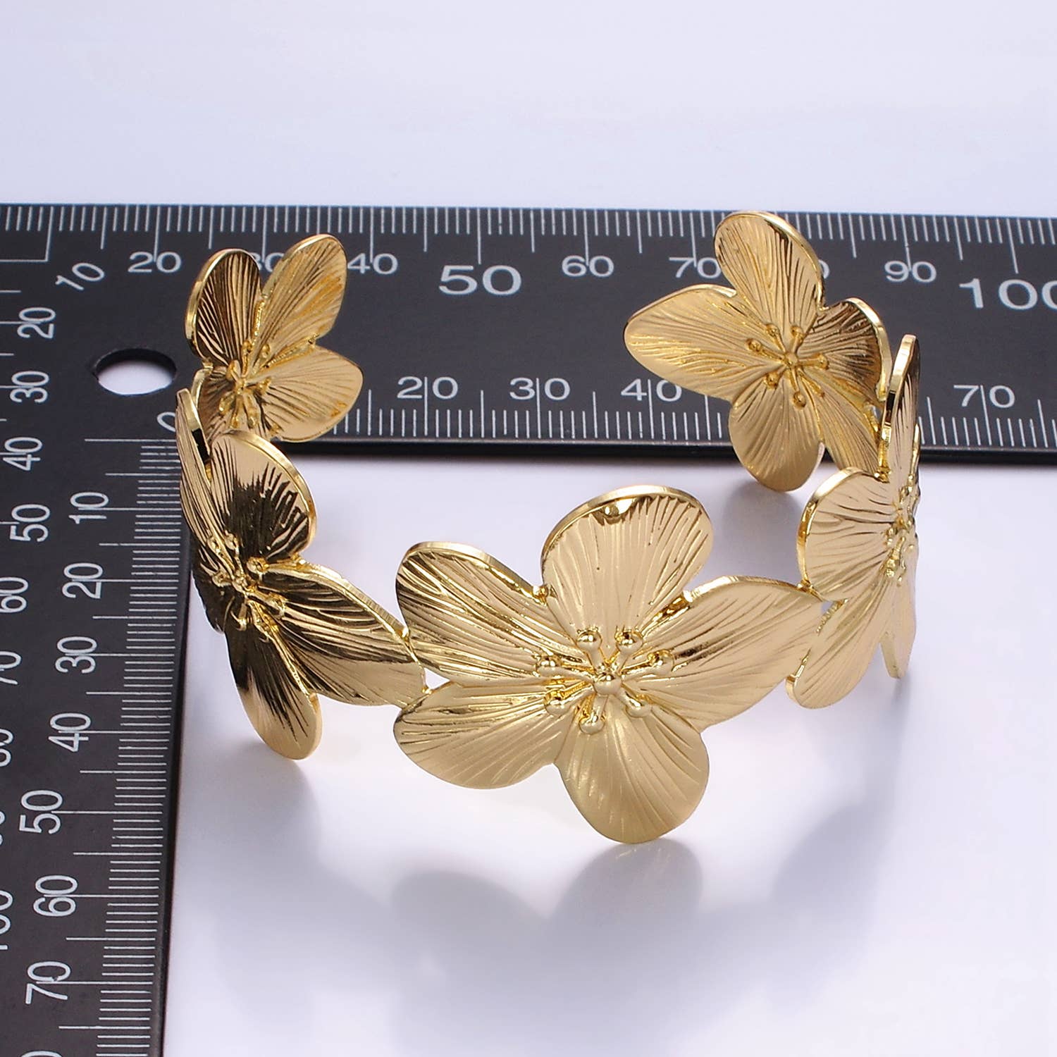 Soleil Cuff – Gold Flower Bracelet